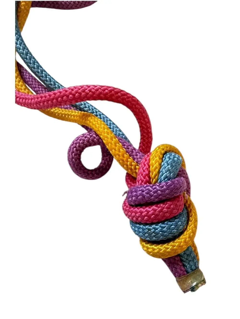 Vintage Funky Multicolor Rope Belt Turquoise Fabric Accent